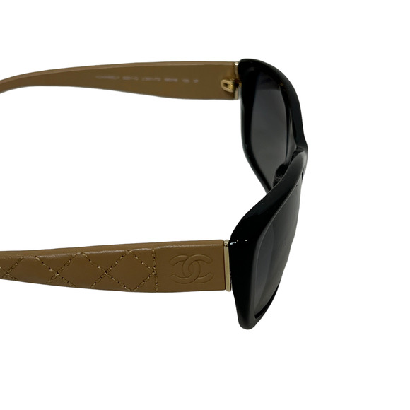 Chanel Square Sunglasses Brown Band Quilted Leather Gradient 5201-Q c.501/T3 - Picture 5 of 8